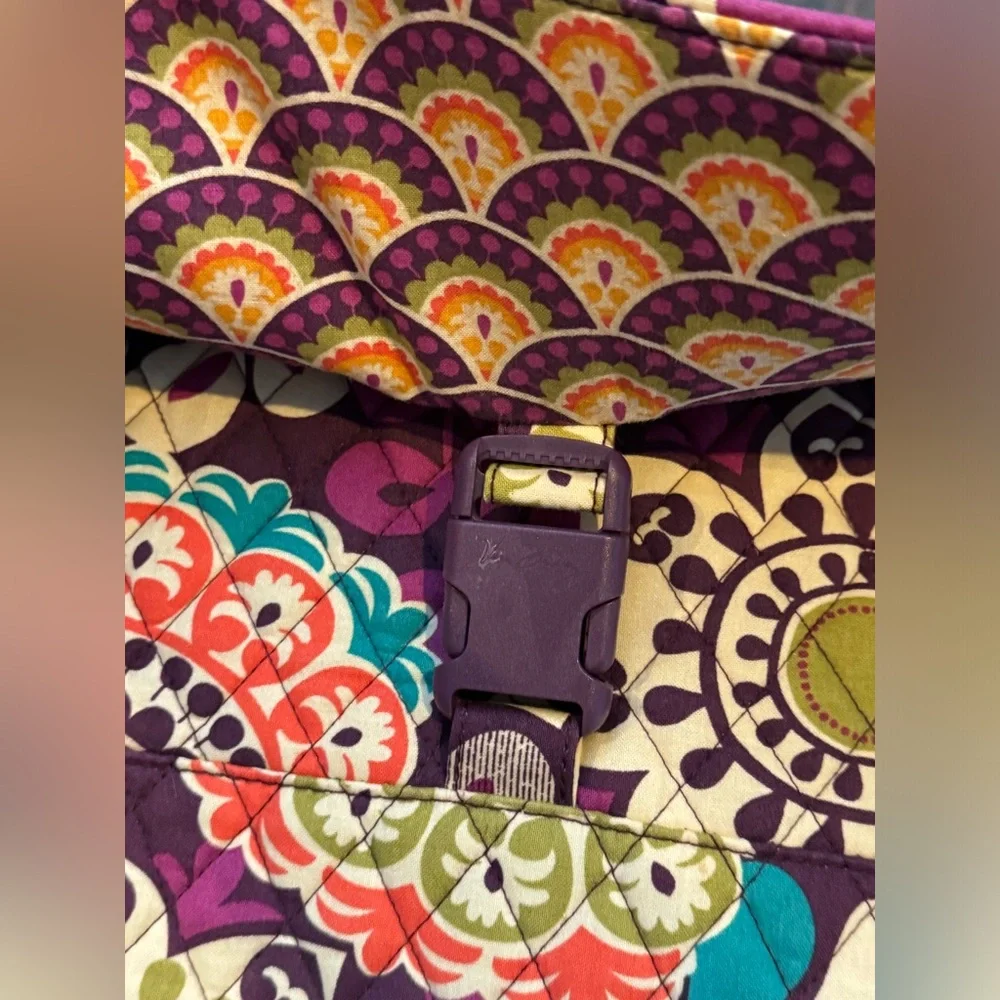 Vera Bradley Retired Messenger/Computer Bag in the Plum Crazy pattern.